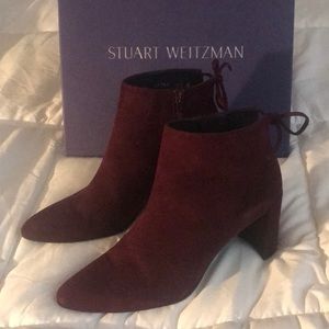 Stuart Weitzman Burgundy Suede Boots